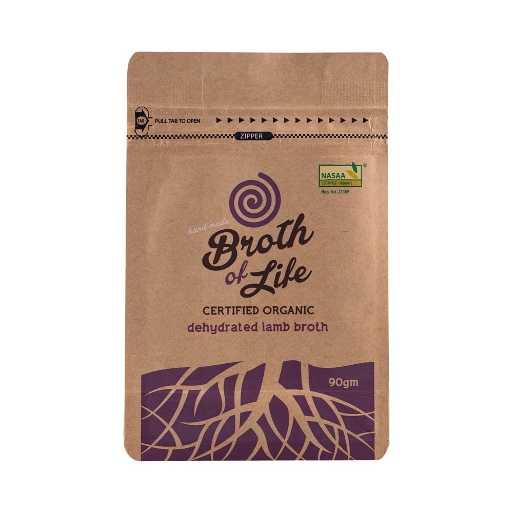 BROTH OF LIFE ORGANIC DEHYDRATED LAMB BROTH REFILL SATCHEL 90G