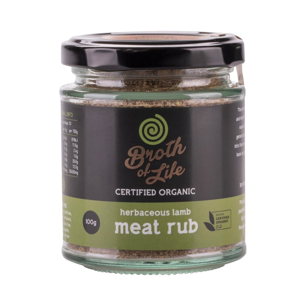 BROTH OF LIFE ORGANIC MEAT RUB HERBACEOUS LAMB 100G