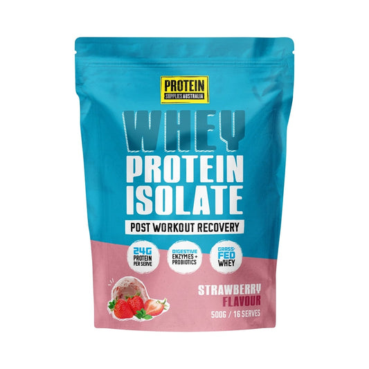 PROTEIN SUPPLIES AUSTRALIA WHEY PROTEIN ISOLATE STRAWBERRY 500G