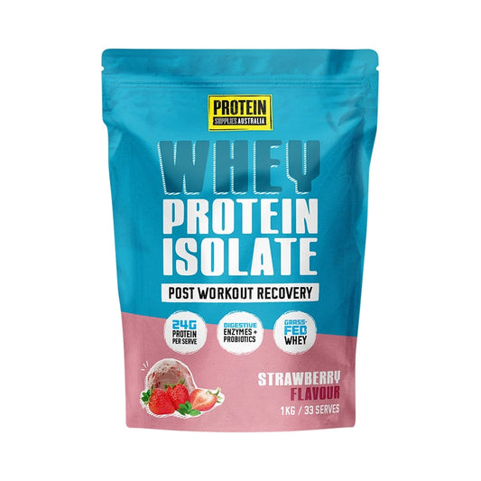 PROTEIN SUPPLIES AUSTRALIA WHEY PROTEIN ISOLATE STRAWBERRY 1KG
