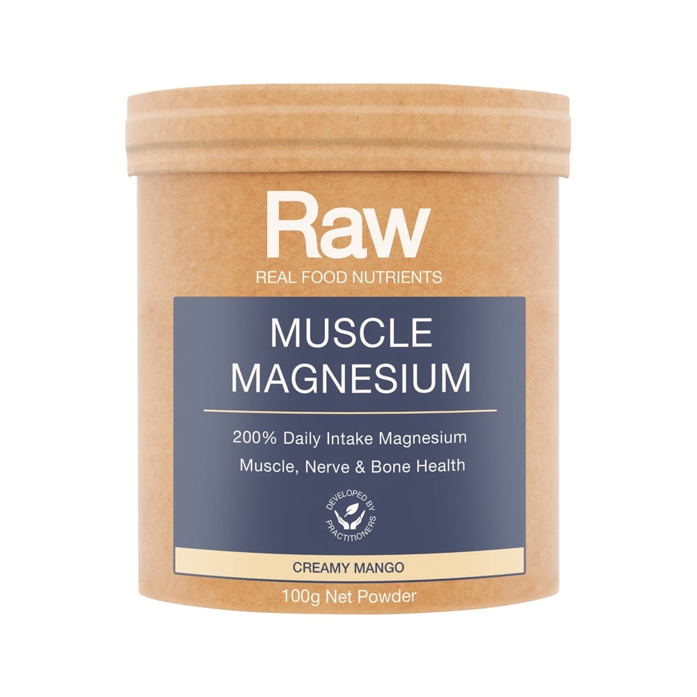 RAW REAL FOOD NUTRIENTS MUSCLE MAGNESIUM CREAMY MANGO 100G
