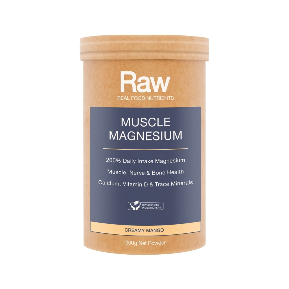 RAW REAL FOOD NUTRIENTS MUSCLE MAGNESIUM CREAMY MANGO 200G