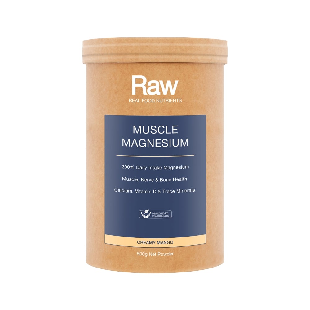 RAW REAL FOOD NUTRIENTS MUSCLE MAGNESIUM CREAMY MANGO 500G