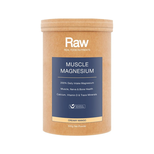 RAW REAL FOOD NUTRIENTS MUSCLE MAGNESIUM CREAMY MANGO 500G