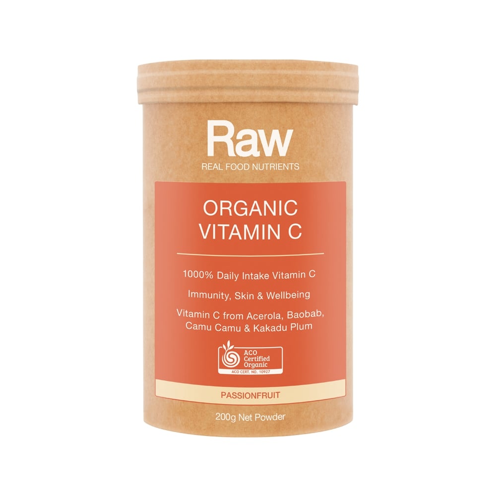 RAW REAL FOOD NUTRIENTS ORGANIC VITAMIN C PASSIONFRUIT 200G
