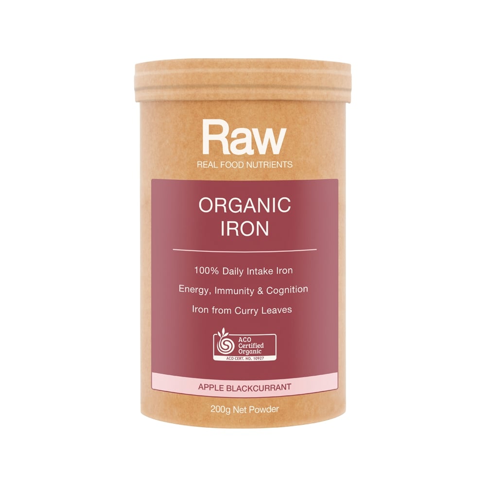 RAW REAL FOOD NUTRIENTS ORGANIC IRON APPLE BLACKCURRANT 200G