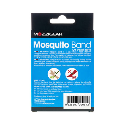 MOZZIGEAR MOSQUITO BAND ADULTS X 4 PACK