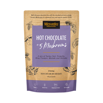 MAVELLA SUPERFOODS HOT CHOCOLATE + 5 MUSHROOMS 100G