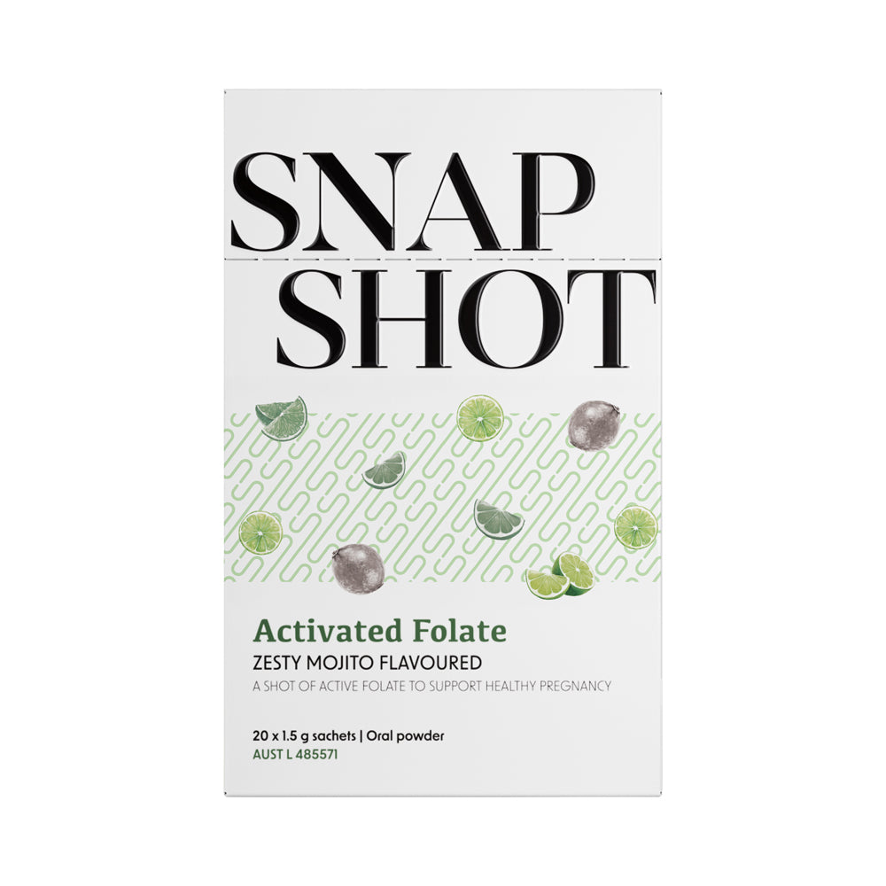 SNAP SHOT ACTIVATED FOLATE ZESTY MOJITO FLAVOURED SACHET 1.5G X 20 PACK