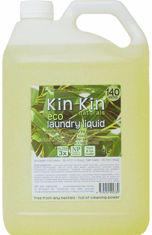 Kin Kin Naturals Eco Laundry Liquid Euca & L.Myrtle 5L