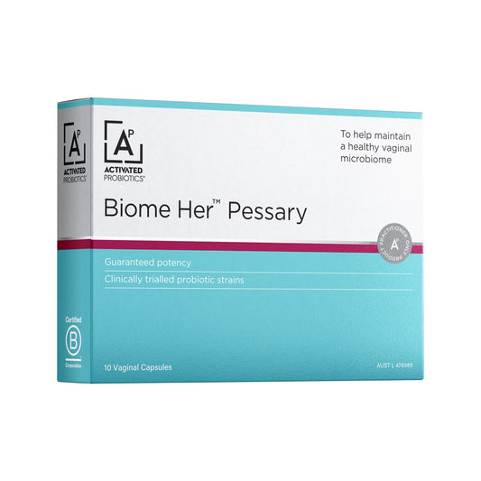ACTIVATED PROBIOTICS BIOME HER PESSARY X 10 VAGINAL CAPSULES