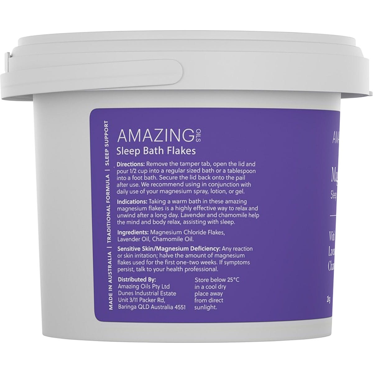 AMAZING OILS Magnesium Sleep Bath Flakes - With Lavender & Chamomile 2kg