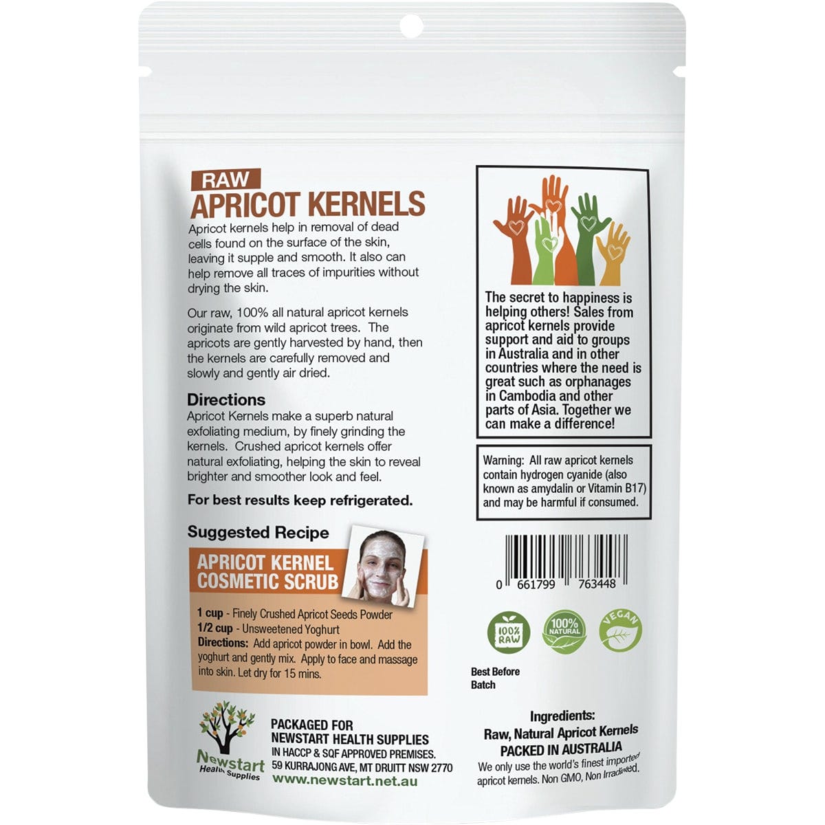 APRICARE Apricot Kernels - Raw 500g