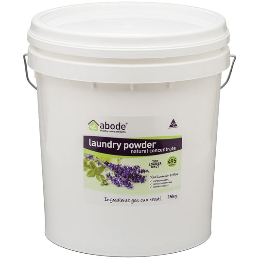 Abode Laundry Powder (Front & Top Loader) Wild Lavender & Mint Bucket 15kg