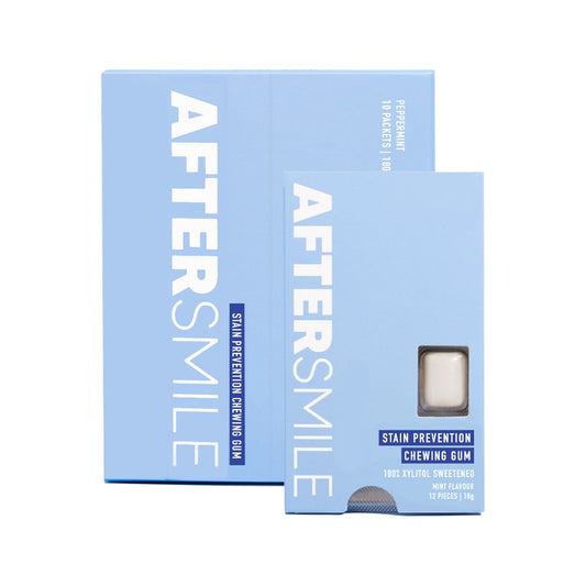 Aftersmile Xylitol Oral Care Chewing Gum (Stain Prevention) Peppermint 12 Piece Sleeve