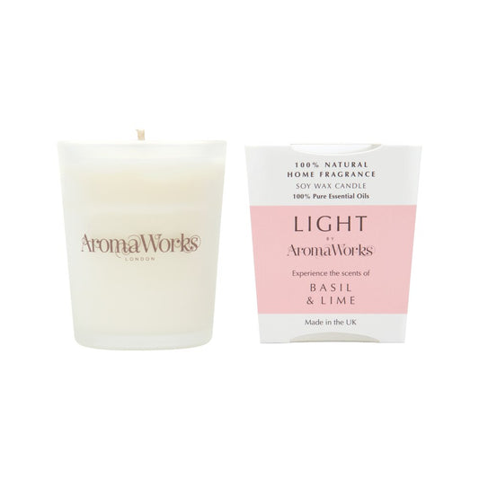 AromaWorks Light Candle Basil & Lime Small 75g