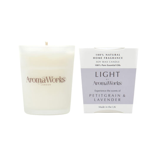 AromaWorks Light Candle Petitgrain & Lavender Small 75g