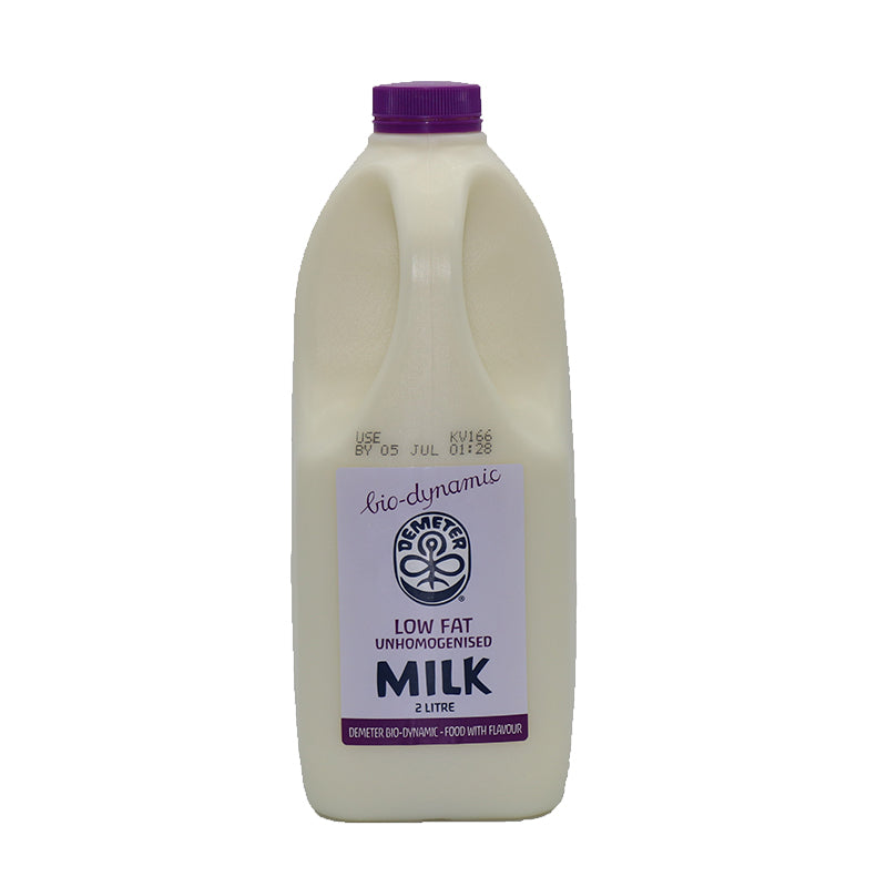 Biodynamic Organic Low Fat Unhomogenized Milk 2 Litres