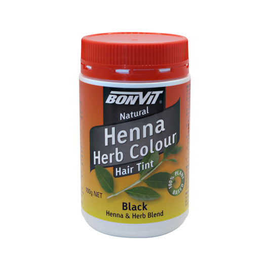 Bonvit Natural Hair Tint Henna Herb Colour (Henna & Herb Blend) Black 100g