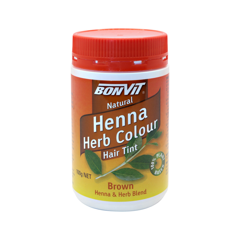 Bonvit Natural Hair Tint Henna Herb Colour (Henna & Herb Blend) Brown 100g