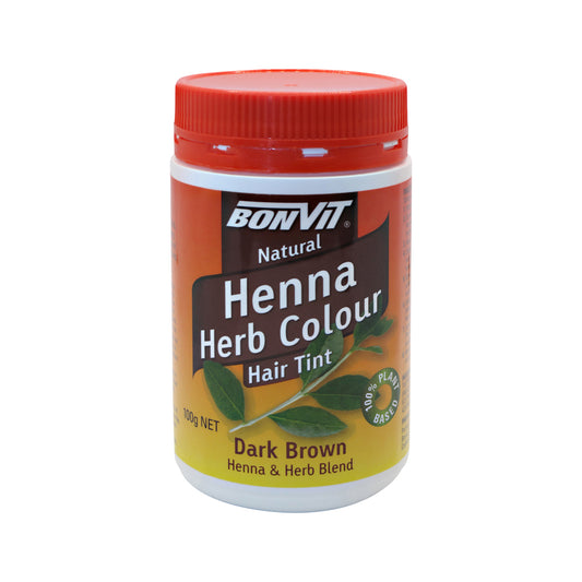 Bonvit Natural Hair Tint Henna Herb Colour (Henna & Herb Blend) Dark Brown 100g