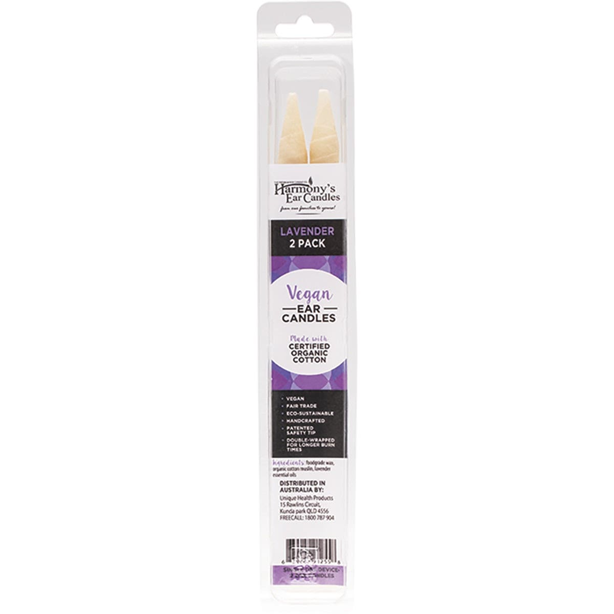 Vegan Ear Candles Lavender Scented 2pk