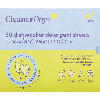 Cleaner Days	Dishwasher Detergent Sheets Lemon 60pcs