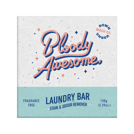 Downunder Wash Co. (Bloody Awesome) Laundry Bar Stain & Odour Remover Fragrance Free 150g