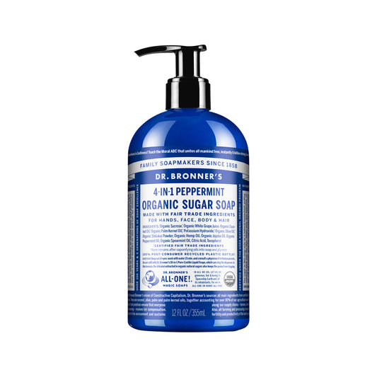 Dr. Bronner's Organic Sugar Soap 4-in-1 Peppermint (Pump) 355ml