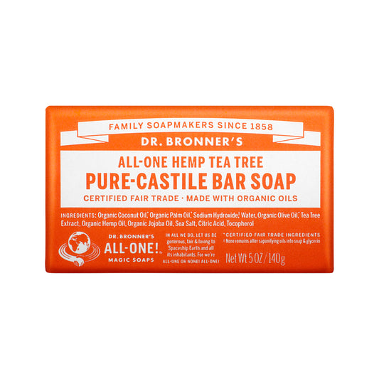 Dr. Bronner's Pure-Castile Bar Soap (Hemp All-One) Tea Tree 140g