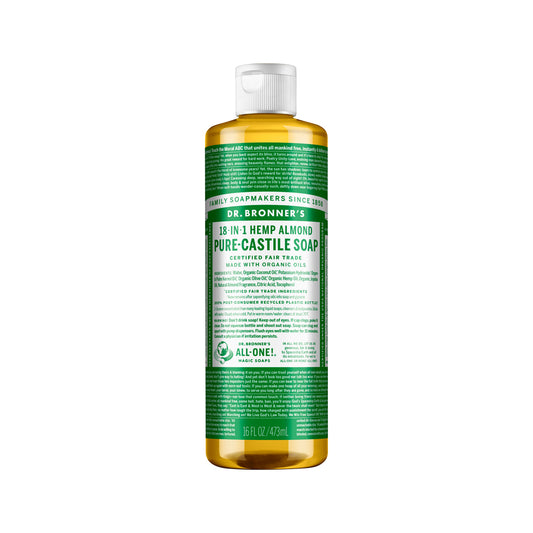 Dr. Bronner's Pure-Castile Soap Liquid (Hemp 18-in-1) Almond 473ml