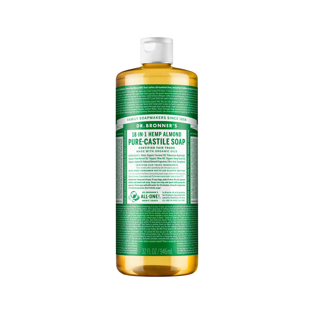 Dr. Bronner's Pure-Castile Soap Liquid (Hemp 18-in-1) Almond 946ml