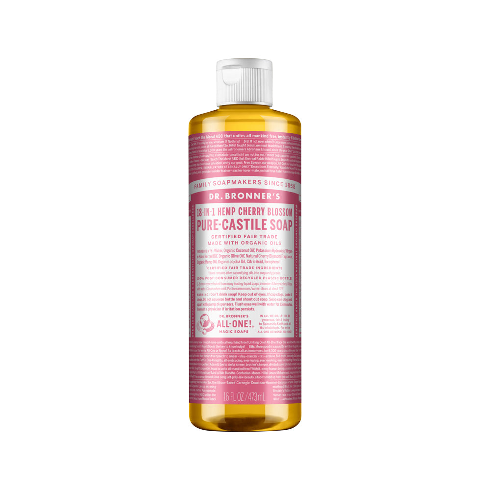 Dr. Bronner's Pure-Castile Soap Liquid (Hemp 18-in-1) Cherry Blossom 473ml