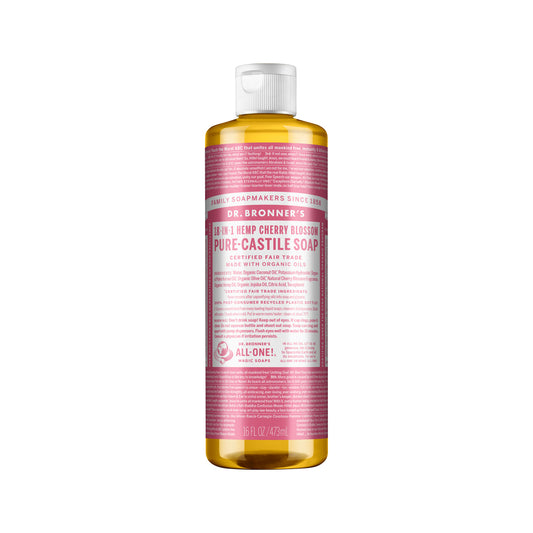 Dr. Bronner's Pure-Castile Soap Liquid (Hemp 18-in-1) Cherry Blossom 473ml