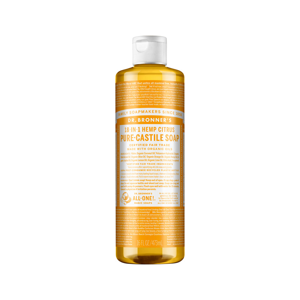 Dr. Bronner's Pure-Castile Soap Liquid (Hemp 18-in-1) Citrus 473ml