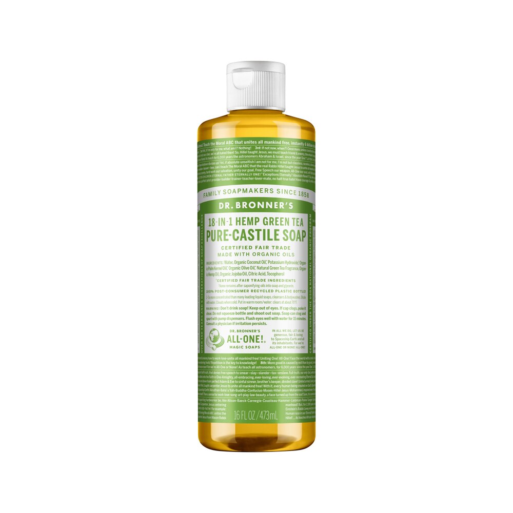 Dr. Bronner's Pure-Castile Soap Liquid (Hemp 18-in-1) Green Tea 473ml