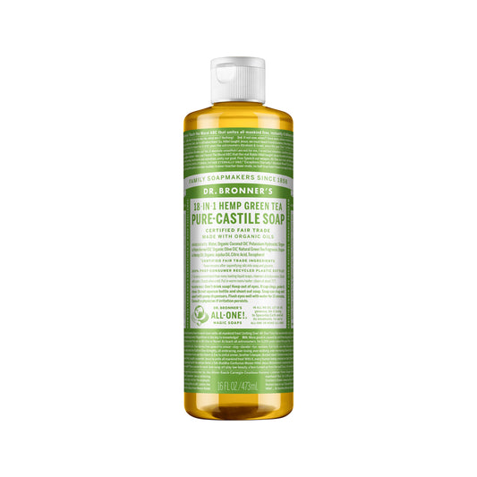 Dr. Bronner's Pure-Castile Soap Liquid (Hemp 18-in-1) Green Tea 473ml