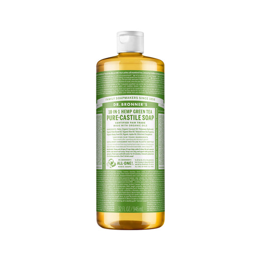 Dr. Bronner's Pure-Castile Soap Liquid (Hemp 18-in-1) Green Tea 946ml