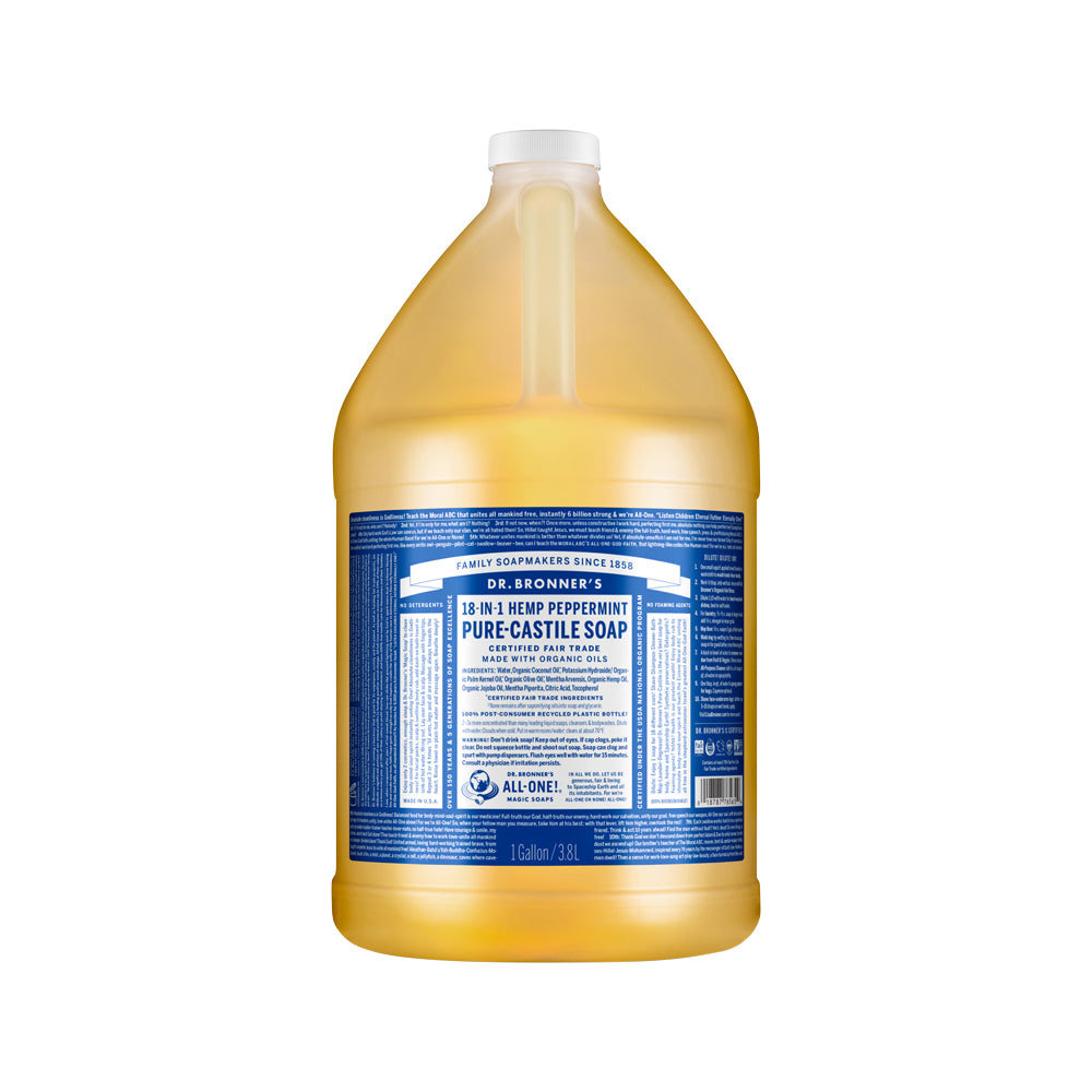 Dr. Bronner's Pure-Castile Soap Liquid (Hemp 18-in-1) Peppermint 3.78L