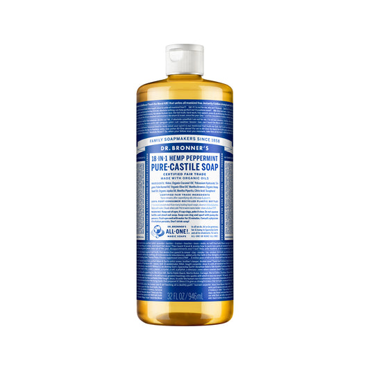 Dr. Bronner's Pure-Castile Soap Liquid (Hemp 18-in-1) Peppermint 946ml