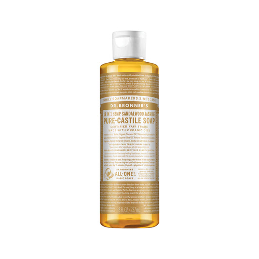 Dr. Bronner's Pure-Castile Soap Liquid (Hemp 18-in-1) Sandalwood Jasmine 237ml