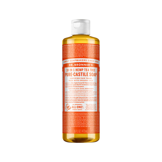 Dr. Bronner's Pure-Castile Soap Liquid (Hemp 18-in-1) Tea Tree 473ml