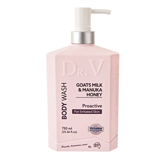 Dr. V Body Wash Goats Milk & Manuka Honey (Proactive for Irritated Skin) 750ml