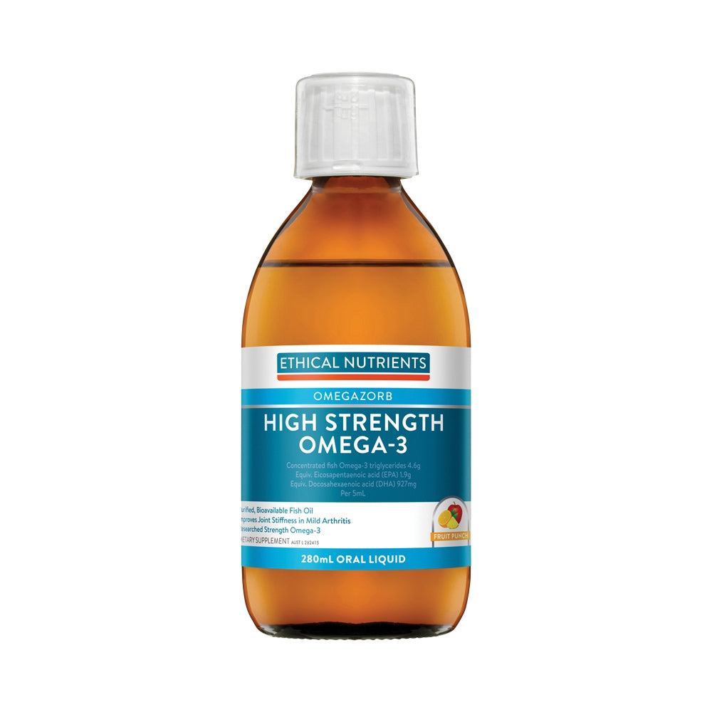 ETHICAL NUTRIENTS HGH STRENGTH OMEGA-3 FRUIT PUNCH ORAL LIQUID 280ML