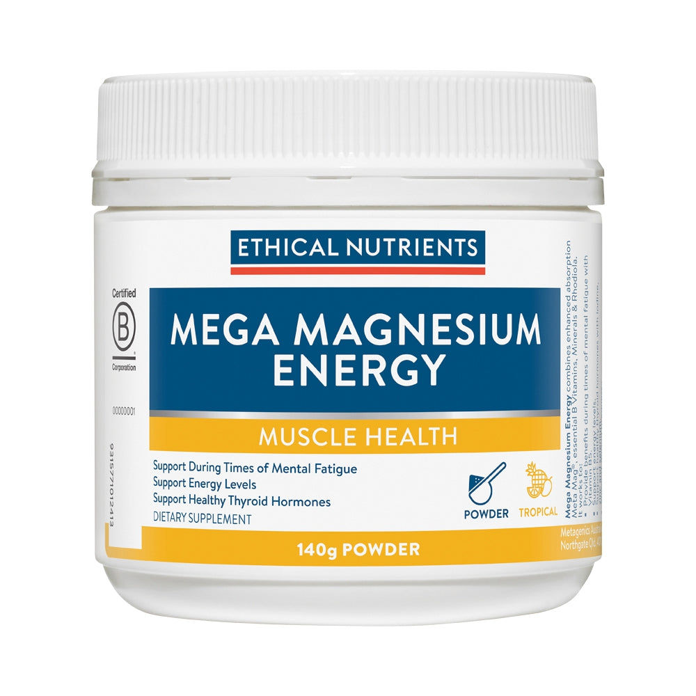 ETHICAL NUTRIENTS MEGA MAGNESIUM ENERGY TROPICAL 140G