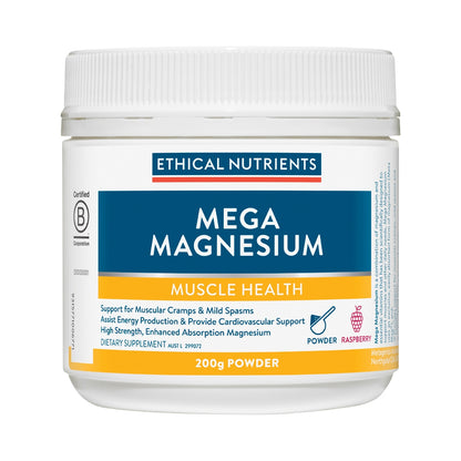 ETHICAL NUTRIENTS MEGA MAGNESIUM POWDER RASPBERRY 200G