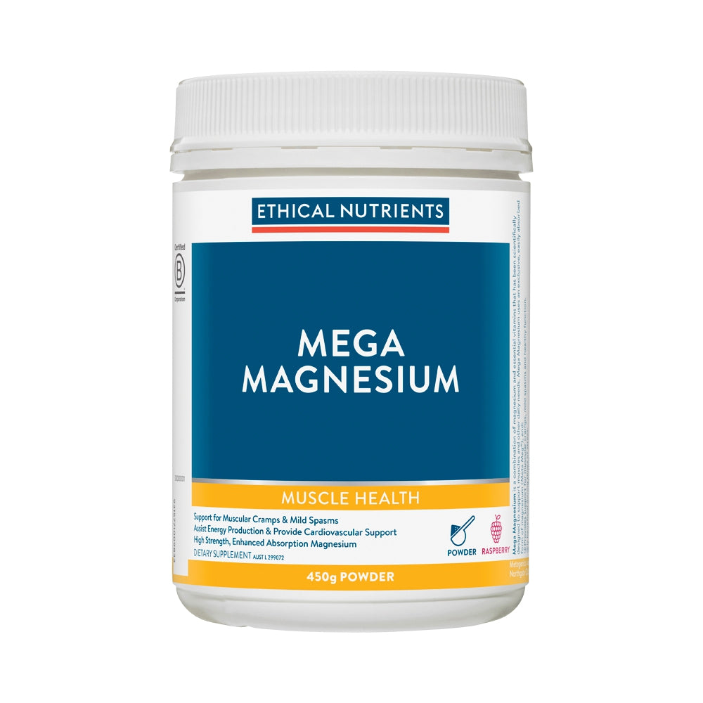 ETHICAL NUTRIENTS MEGA MAGNESIUM POWDER RASPBERRY 450G
