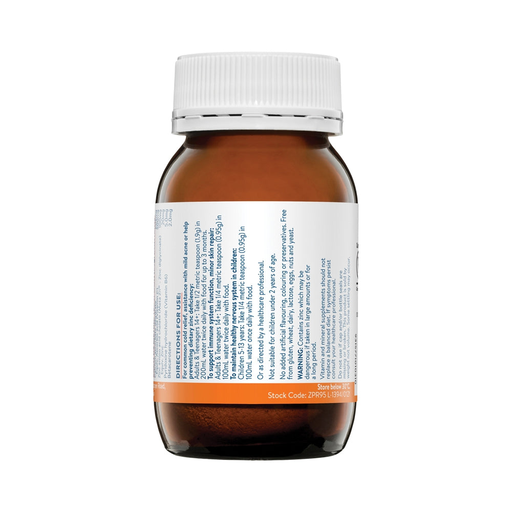 ETHICAL NUTRIENTS MEGA ZINC 40MG VITAMIN C RASPBERRY 95G