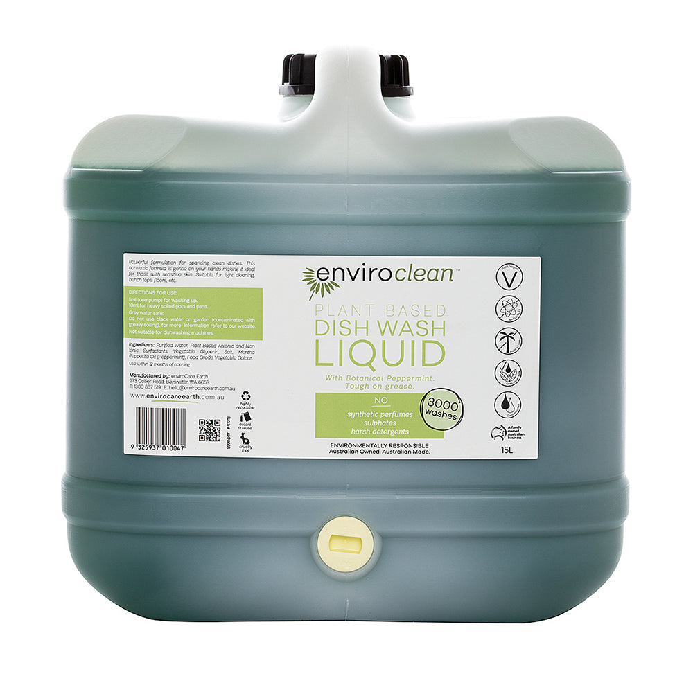 EnviroClean Plant Based Dish Wash Liquid (botanical peppermint) Liquid 15L