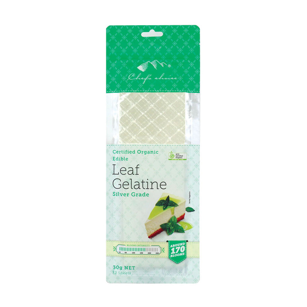 Certified Organic Leaf Gelatine Silver (12 sheets)